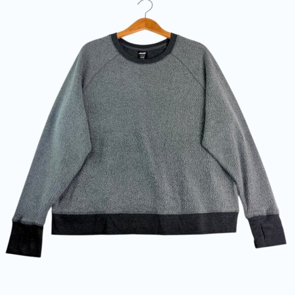 Avia Tops - Gray Fleece Sweatshirt Women L Crewneck Cozy Soft Athleisure Pullover Casual
